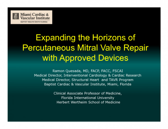 Expanding the Horizons of Percutaneous Mitral Valve Repair with Approved Devices