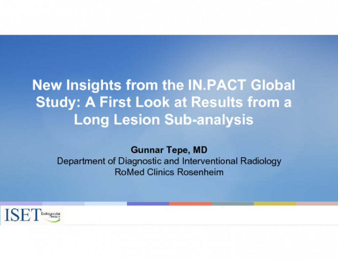 New Insights from Real-World Femoral-Popliteal Drug-Coated Balloon Treatment: One-Year Results from IN_PACT Global Study, Including Long Lesions