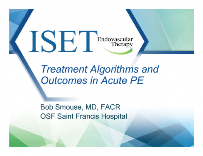 Treatment Algorithms and Outcomes in Acute Pulmonary Embolus