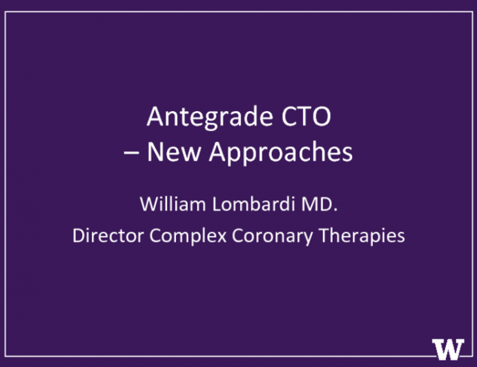 Antegrade CTO - New Approaches