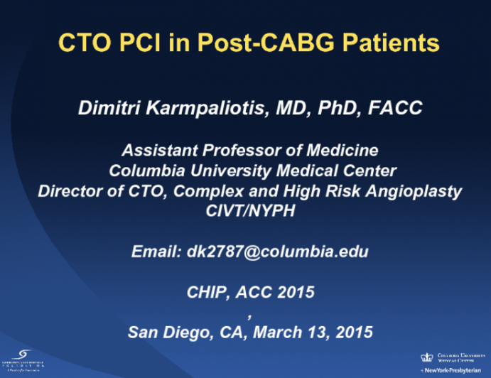 CTO PCI in Post-CABG Patients