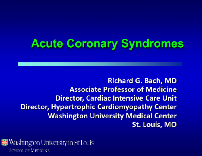 Acute Coronary Syndromes