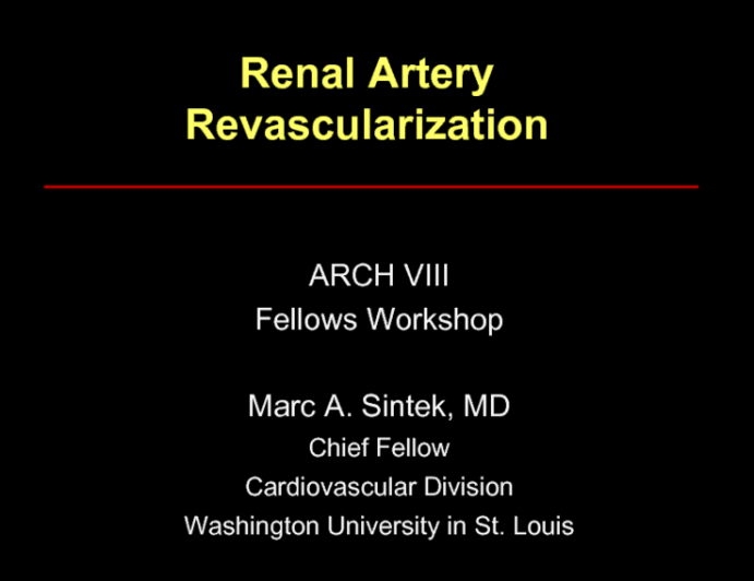 Renal Artery Revascularization