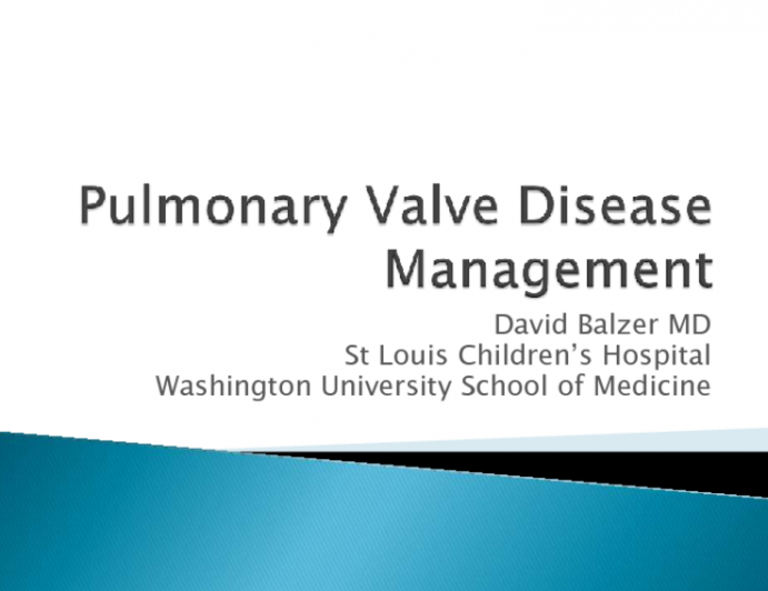 Pulmonary Valve Disease
