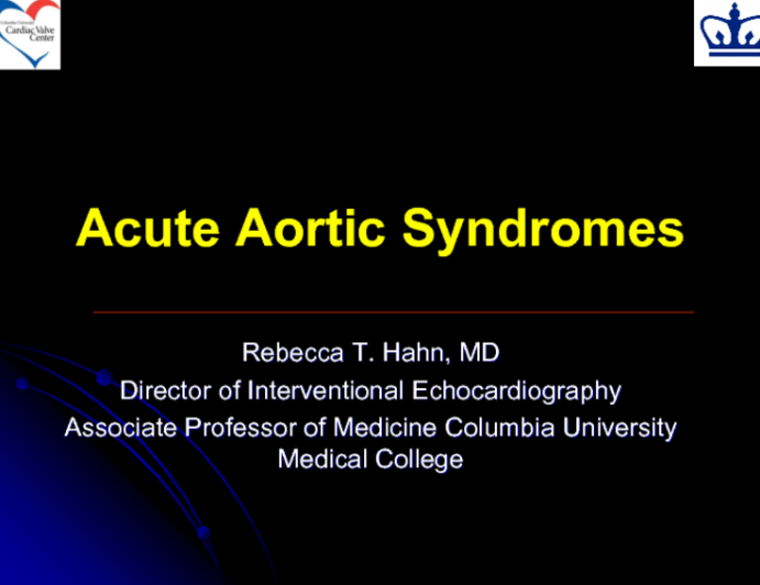 Acute Aortic Syndromes