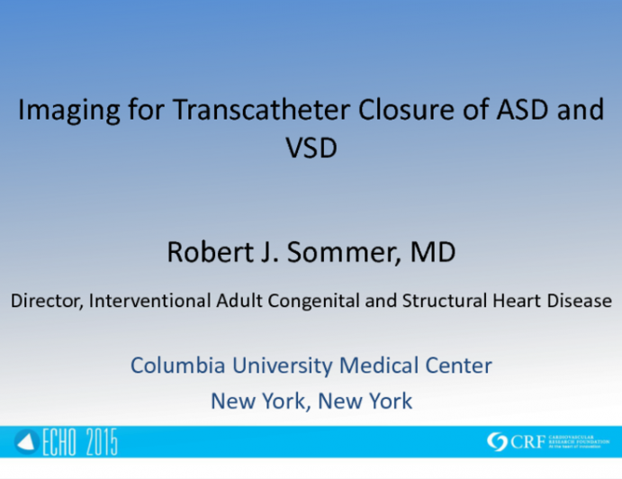 Imaging for Transcatheter Closure of ASD and VSD