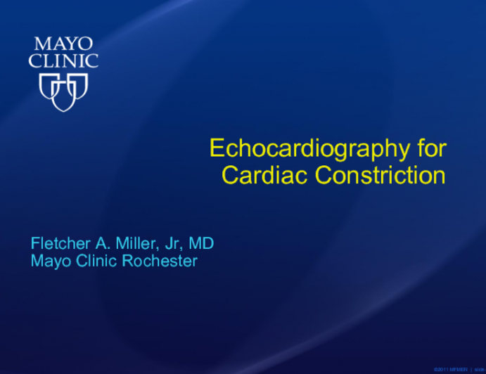 Echocardiography for Cardiac Constriction