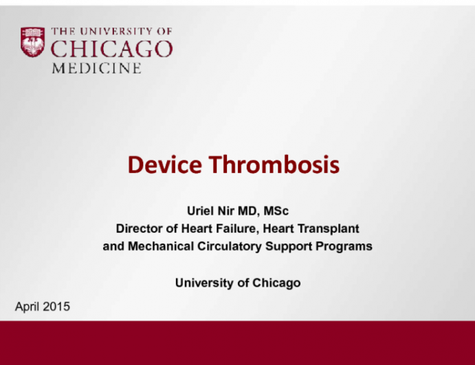 Device Thrombosis