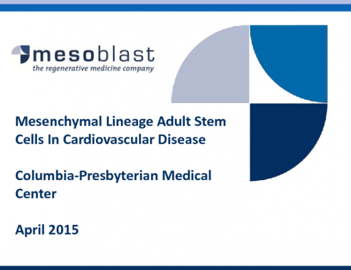 Mesenchymal Lineage Adult Stem Cells In Cardiovascular Disease