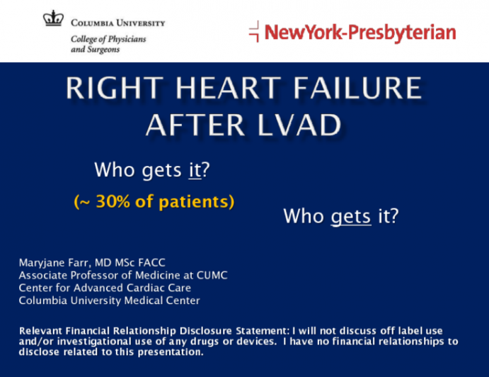 Right Heart Failure After LVAD