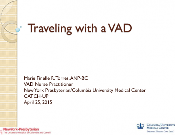 Traveling with a VAD