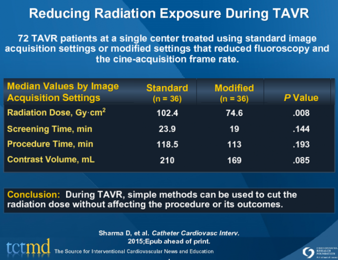 Reducing Radiation Exposure During TAVR