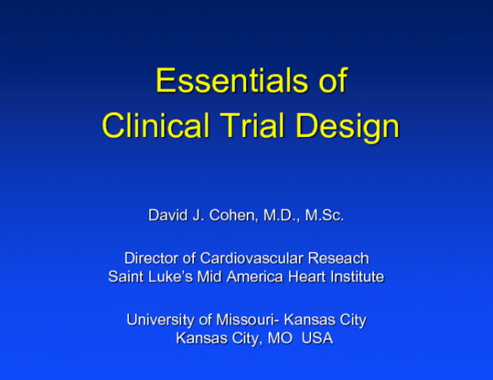 Essentials of Clinical Trial Design: Statistics 101 for the Interventionalist