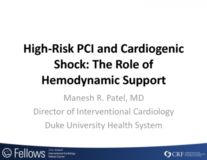 High-Risk PCI and Cardiogenic Shock: The Role of Hemodynamic Support