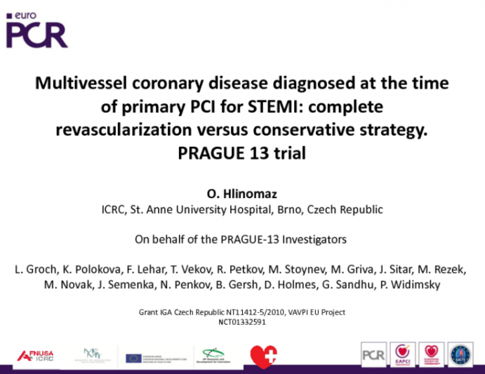 Multivessel Coronary Disease Diagnosed at the Time of Primary PCI for STEMI: Complete Revascularization Versus Conservative Strategy - PRAGUE 13 Trial