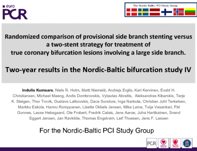Two-year results in the Nordic-Baltic bifurcation study IV