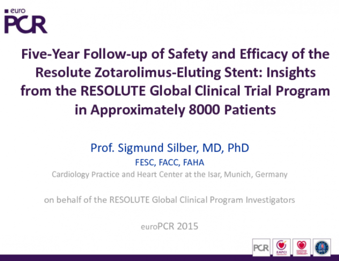 Five-Year Follow-up of Safety and Efficacy of the Resolute Zotarolimus-Eluting Stent: Insights from the RESOLUTE Global Clinical Trial Program in Approximately 8000 Patients
