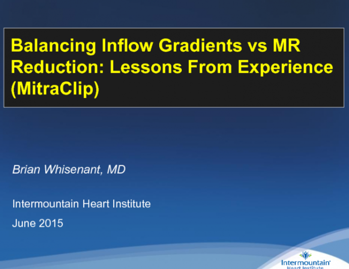 Balancing Inflow Gradients vs MR Reduction: Lessons From Experience (MitraClip)