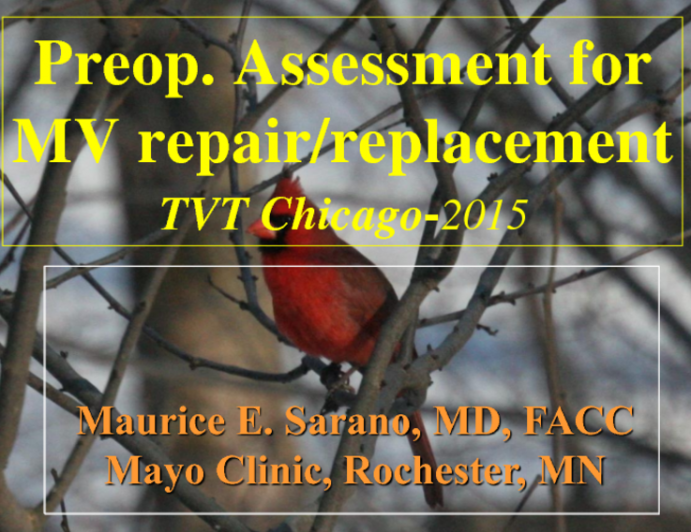 Preoperative Assessment for Surgical Mitral Repair or Replacement