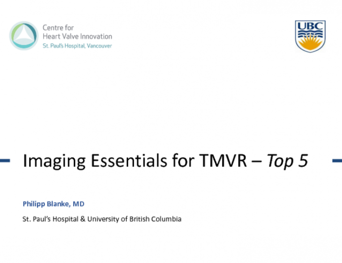 Mitral Imaging Essentials for TMVR