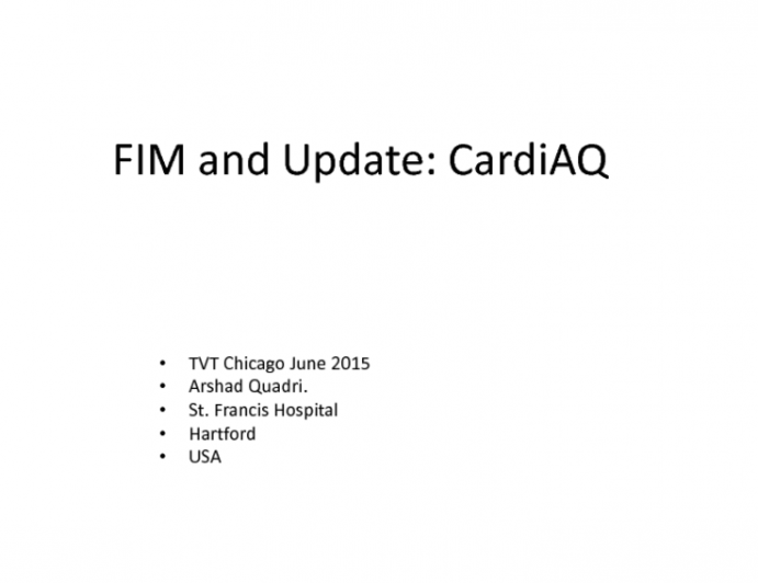 FIM and Update: CardiaQ