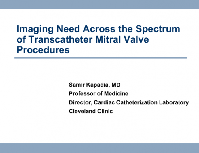 Imaging Needs Across the Spectrum of Transcatheter Mitral Valve Procedures