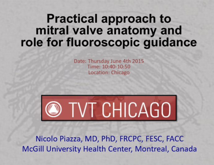 Practical Approach to Mitral Valve Anatomy and Role for Fluoroscopic Guidance