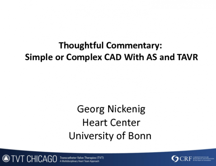 Thoughtful Commentary: Simple or Complex CAD With AS and TAVR