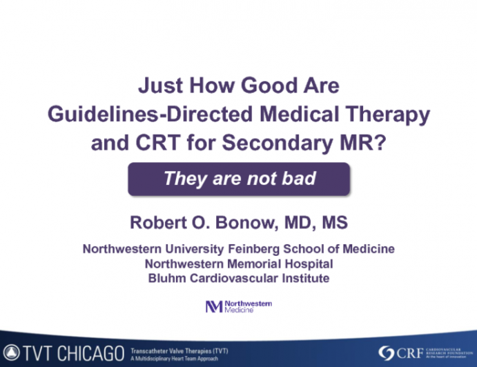 Just How Good Are Guideline-Directed Medical Therapy and CRT for Secondary MR?