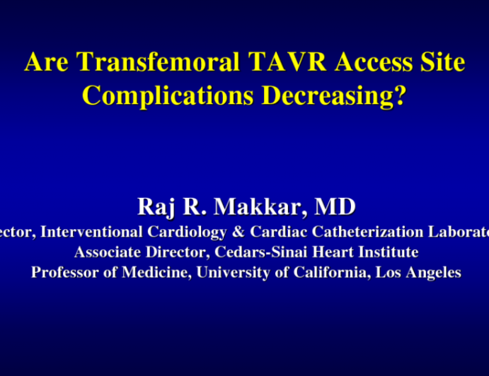 Are Transfemoral TAVR Access Site Complications Decreasing?