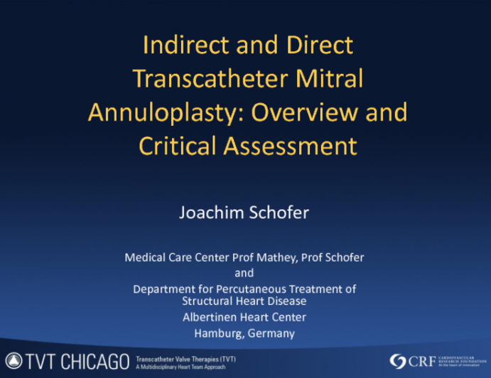 Indirect and Direct Transcatheter Mitral Annuloplasty: Overview and Critical Assessment