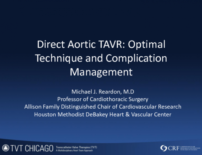 Direct Aortic TAVR: Optimal Technique and Complication Management