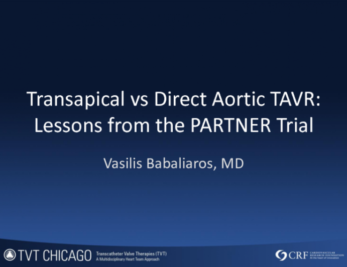 Transapical vs Direct Aortic TAVR: Lessons From the PARTNER Trial