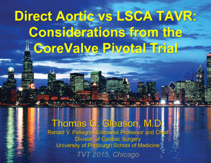 Direct Aortic vs Subclavian-Axillary TAVR: Lessons From the CoreValve Pivotal Trial