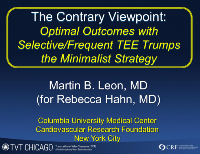 The Contrary Viewpoint: Optimal Outcomes With Selective/Frequent TEE Trumps the Minimalist Strategy