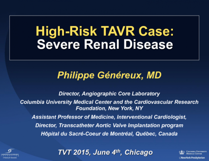 Case Presentation: Severe Renal Disease and TAVR