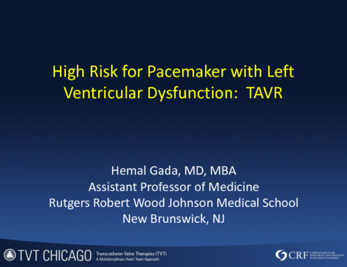 Case Presentation: High Risk for Pacemaker With LV Dysfunction and TAVR