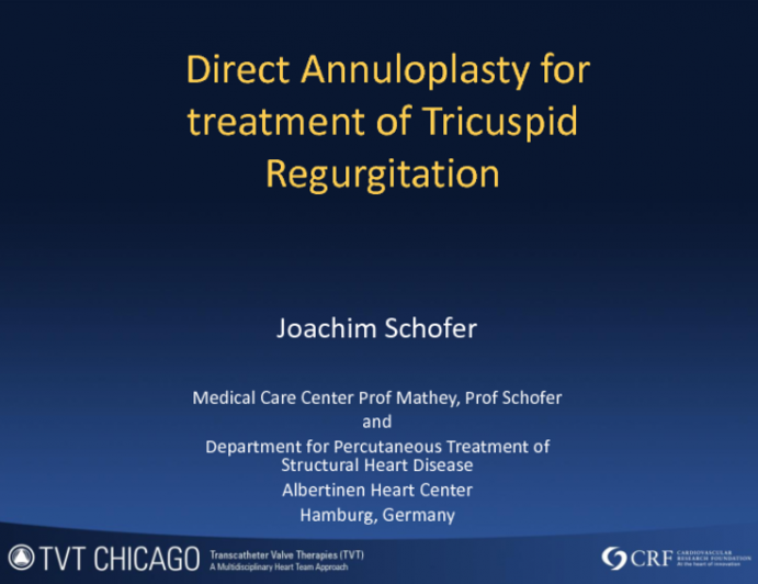 Mitralign Percutaneous Annuloplasty for Tricuspid Regurgitation