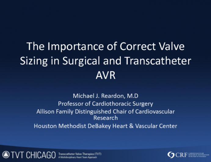 The Importance of Correct Valve Sizing in Surgical and Transcatheter AVR