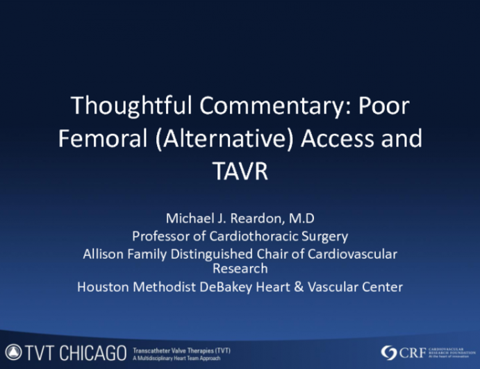 Thoughtful Commentary: Poor Femoral (Alternative) Access and TAVR