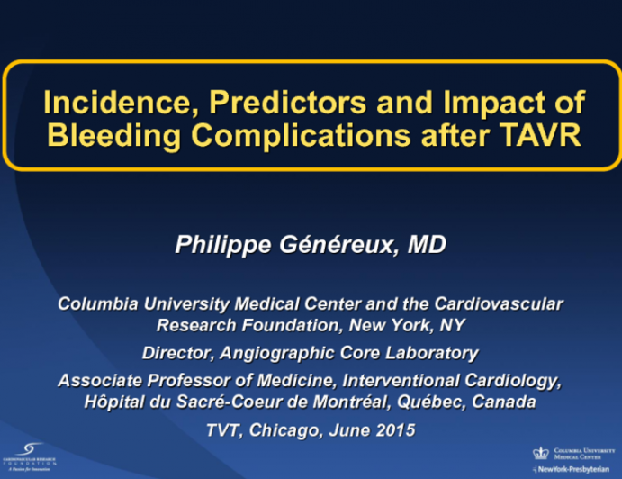 Early and Late Bleeding After TAVR: Poorly Understood and Associated With Increased Mortality