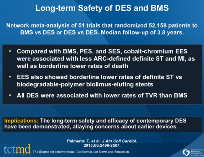 Long-term Safety of DES and BMS