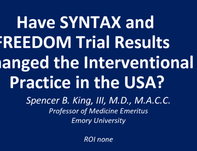 Have SYNTAX and FREEDOM Trial Results Changed the Interventional Practice in the USA?