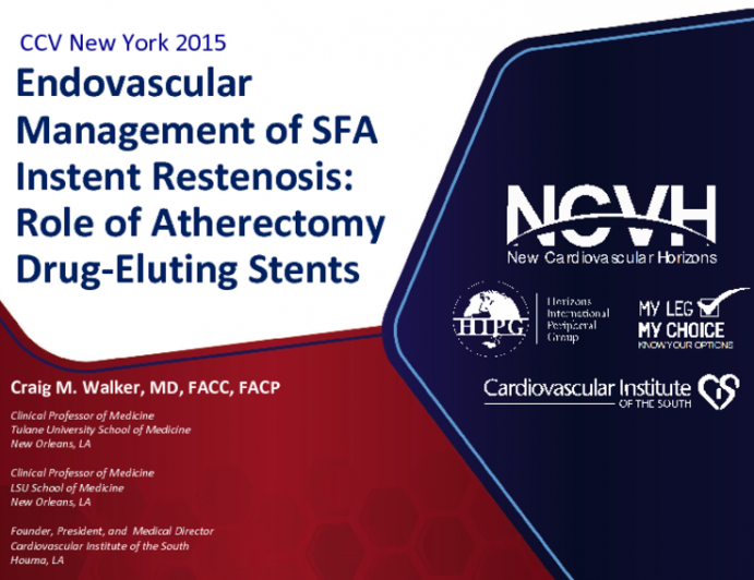 Endovascular Management of SFA Instent Restenosis: Role of Atherectomy Drug-Eluting Stents