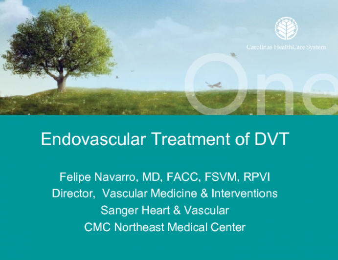 Endovascular Treatment of DVT