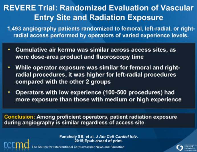 REVERE Trial: Randomized Evaluation of Vascular Entry Site and Radiation Exposure