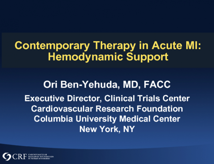 Contemporary Therapy in Acute MI: Hemodynamic Support
