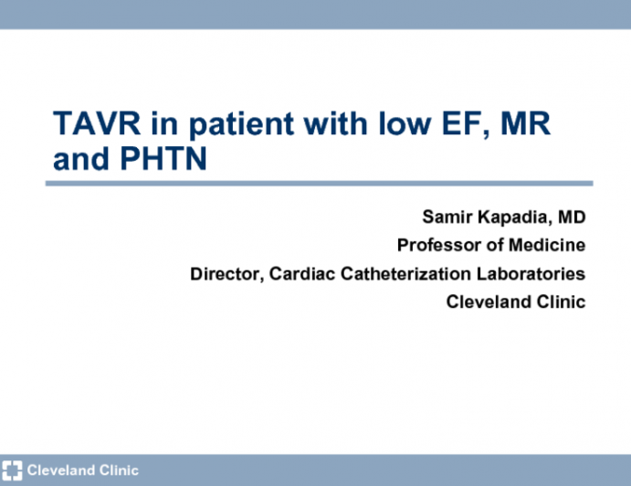 TAVR in patient with low EF, MR and PHTN