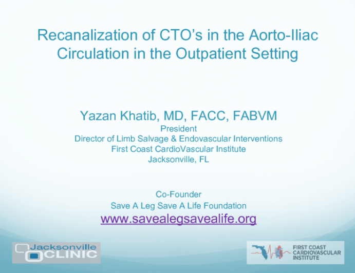 Recanalization of CTO’s in the Aorto-Iliac Circulation in the Outpatient Setting