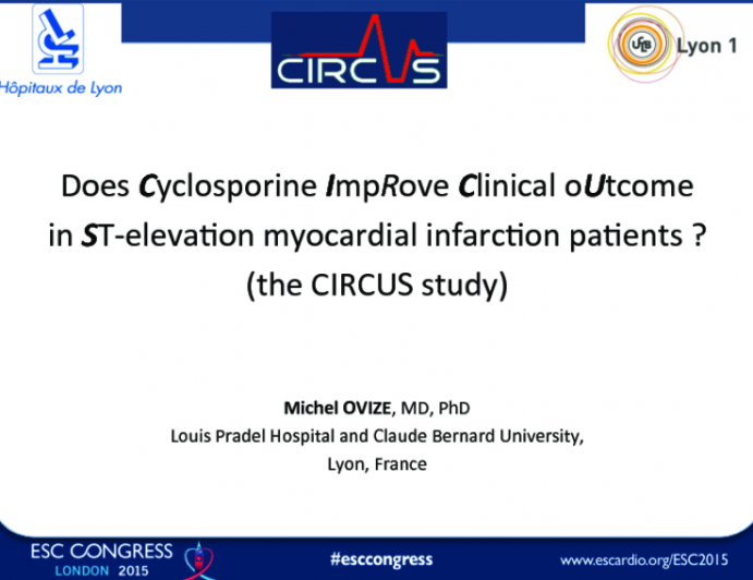 CIRCUS Study: Does Cyclosporine Improve Clinical Outcome is ST-Elevation Myocardial Infarction Patients?
